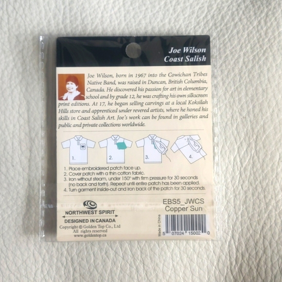 2.5" Embroidered Patch 'Copper Moon' Indigenous Design by Joe Wilson - Picture 2 of 4